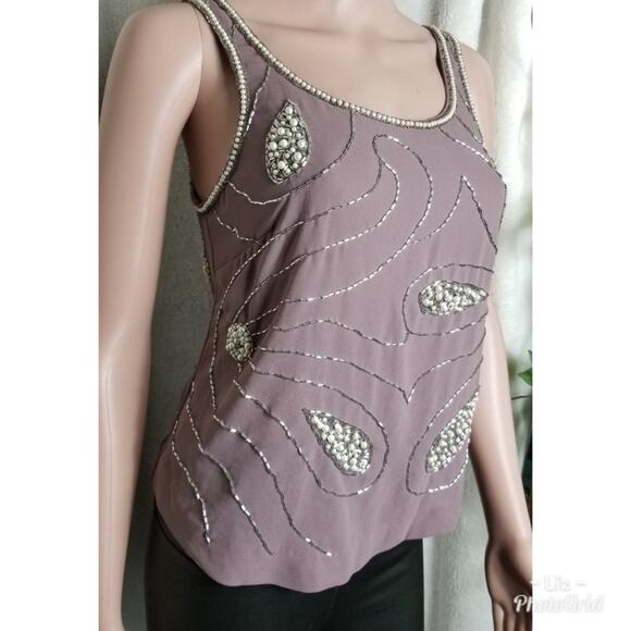 Bar III | Mauve Beaded Tank Top - Picture 3 of 7